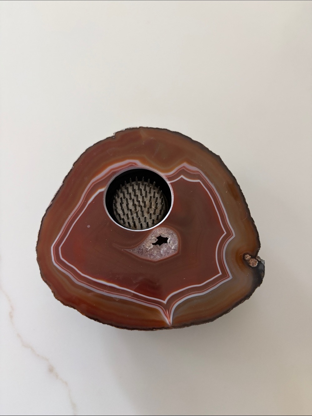 Nature’s Treasures Natural Agate Stone Ikebana Vase Handcrafted Oregon